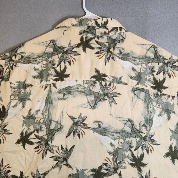 Natural Issue Mens Shirt Beige Floral Hawaiin XL Short Sleeve Button Up - Picture 12 of 16